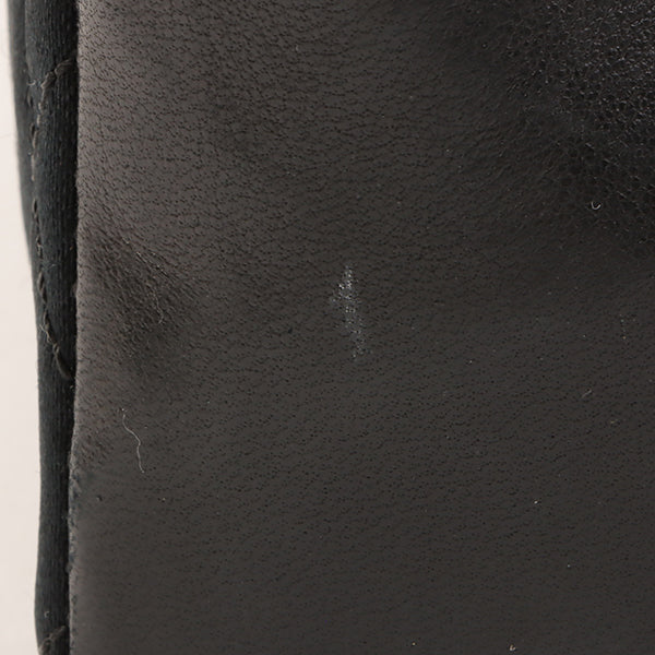 CHANEL Around 1990 Made Leather Silk Satin Combination Design Flap Bijoux Chain Bag Mini Black