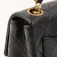 Chanel Around 1995 Made Classic Flap Chain Top Handle Bag Mini Black