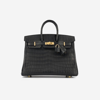 Birkin 25 - Noir Matte Croc