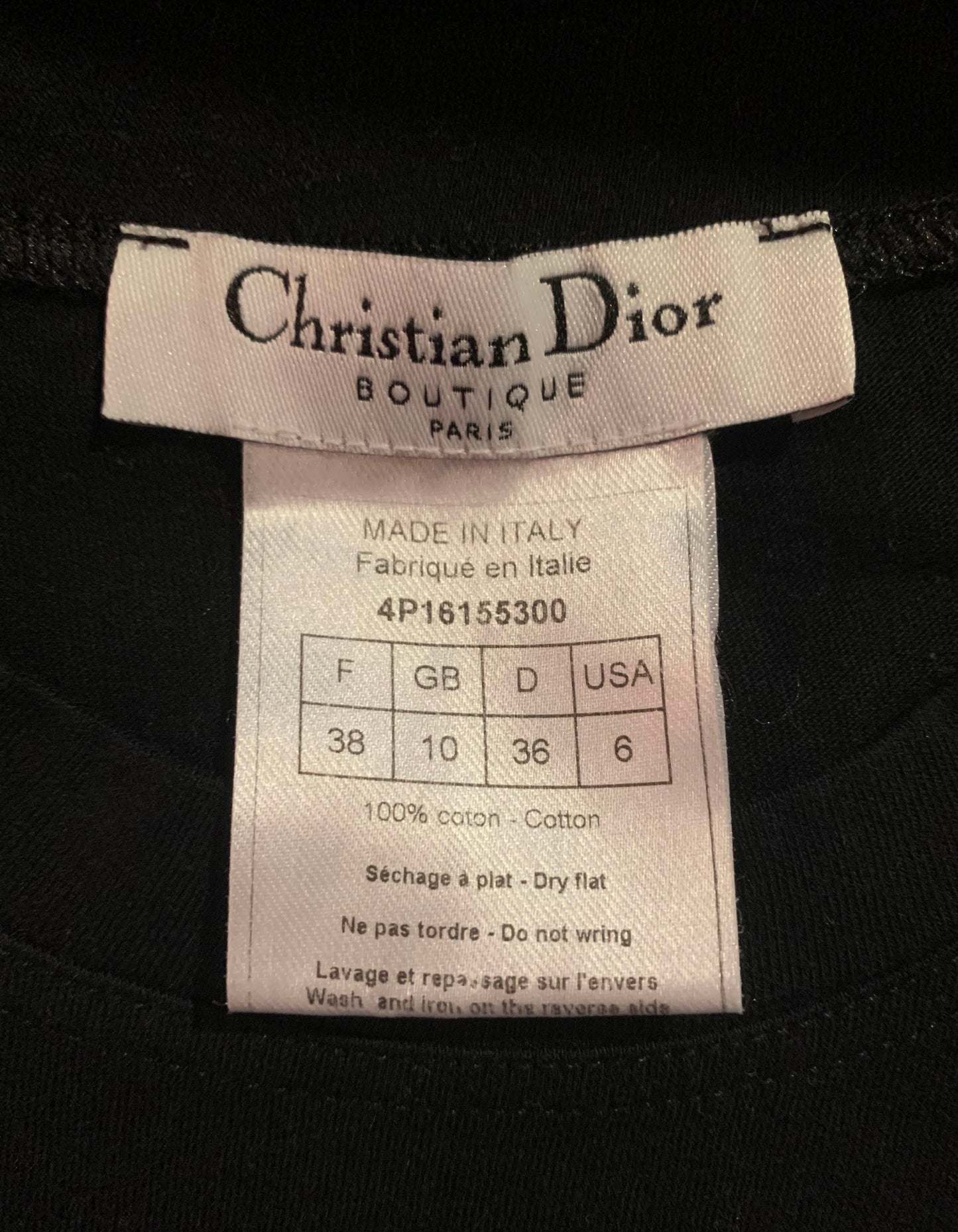 Christian Dior   Black/White J'Adore Tank Top sz 6