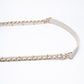 CHANEL Small Cream Crystal Pearls Chain Quilted Calfskin Flap Bag