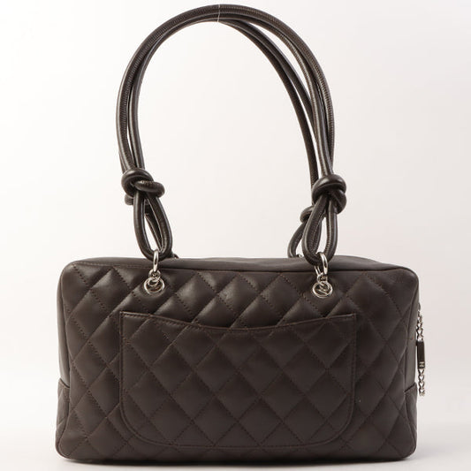Chanel Around 2004 Made Cambon Boston Bag Dark Brown/Beige