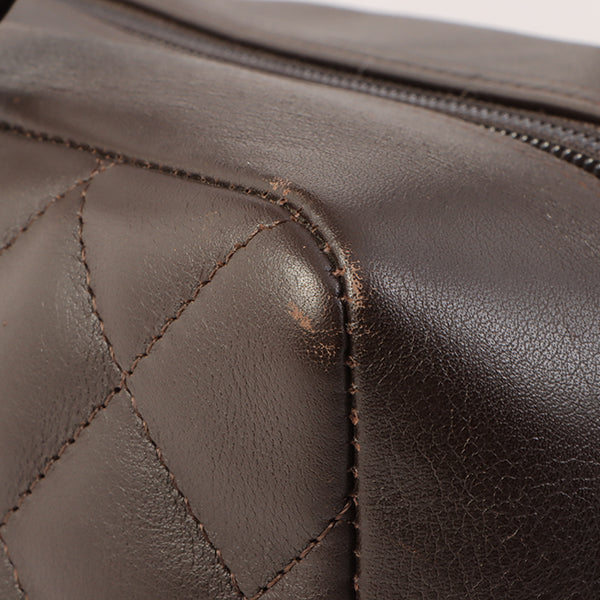 Chanel Around 2004 Made Cambon Boston Bag Dark Brown/Beige