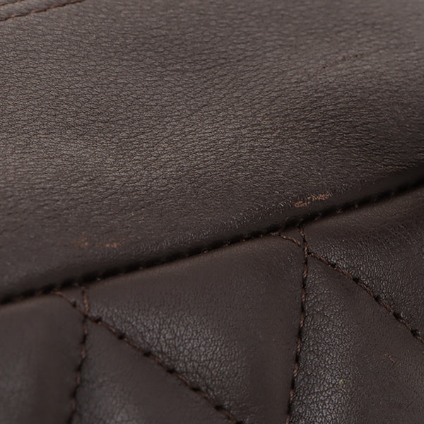 Chanel Around 2004 Made Cambon Boston Bag Dark Brown/Beige