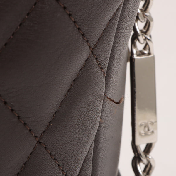 Chanel Around 2004 Made Cambon Boston Bag Dark Brown/Beige