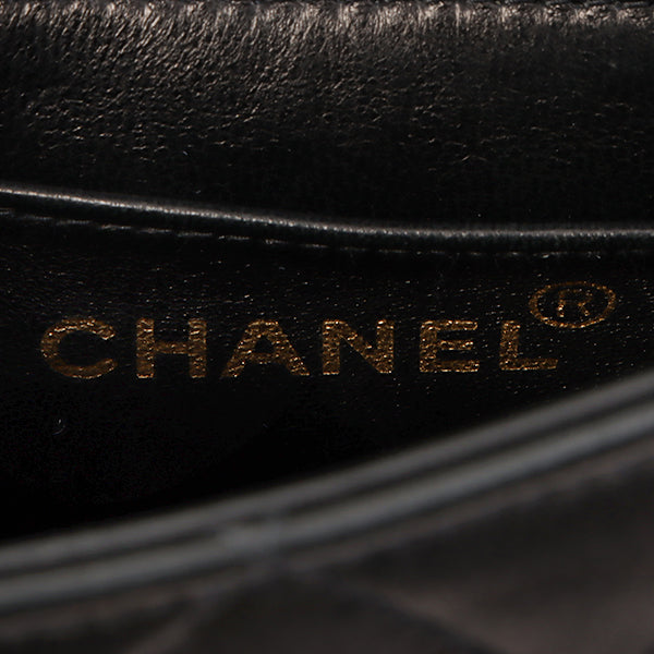 Chanel Around 1997 Made Turn-Lock Top Handle Bag Black