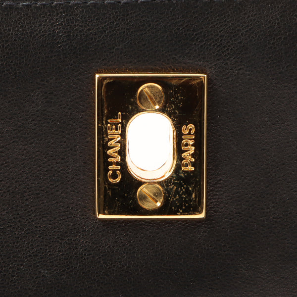 Chanel Around 1997 Made Turn-Lock Top Handle Bag Black