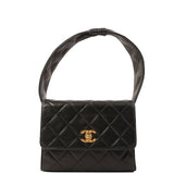 Chanel Around 1997 Made Turn-Lock Top Handle Bag Black