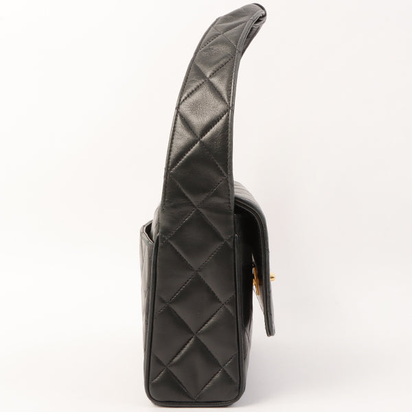 Chanel Around 1997 Made Turn-Lock Top Handle Bag Black