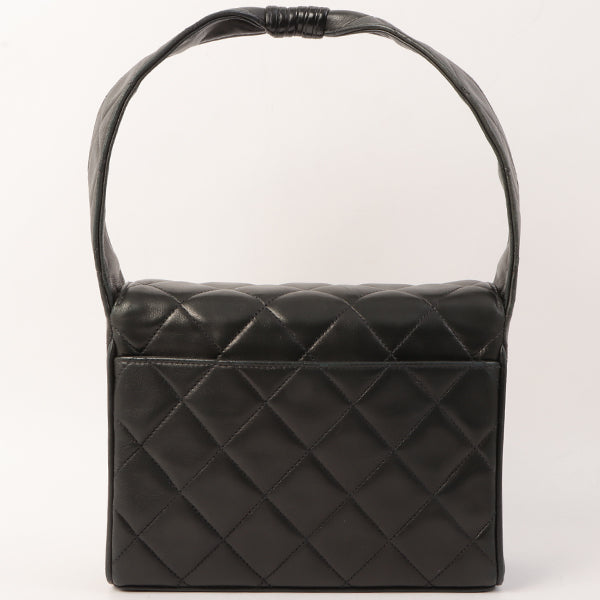 Chanel Around 1997 Made Turn-Lock Top Handle Bag Black