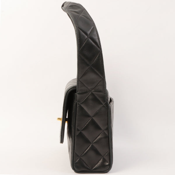 Chanel Around 1997 Made Turn-Lock Top Handle Bag Black