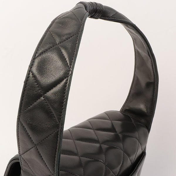 Chanel Around 1997 Made Turn-Lock Top Handle Bag Black