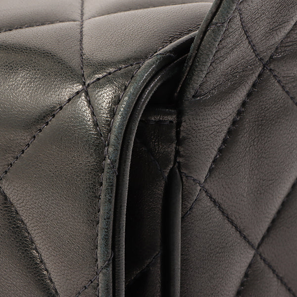 Chanel Around 1997 Made Turn-Lock Top Handle Bag Black