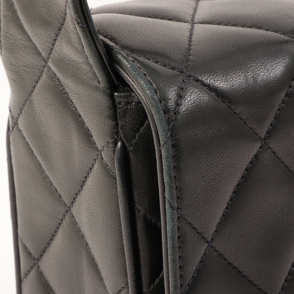 Chanel Around 1997 Made Turn-Lock Top Handle Bag Black