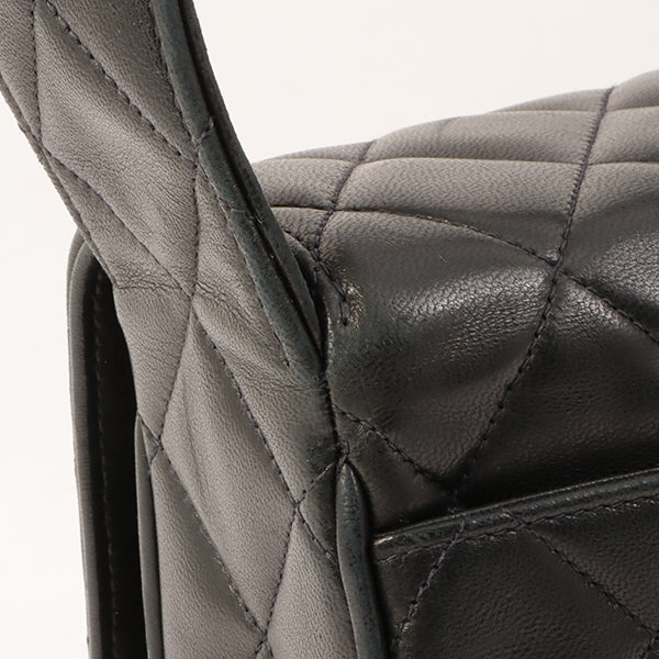 Chanel Around 1997 Made Turn-Lock Top Handle Bag Black