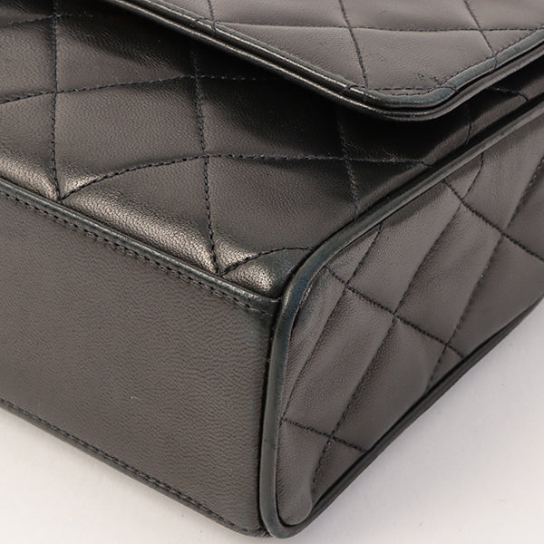 Chanel Around 1997 Made Turn-Lock Top Handle Bag Black