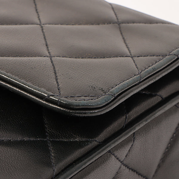Chanel Around 1997 Made Turn-Lock Top Handle Bag Black