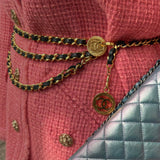 CHANEL   Black Golden Waist Chain