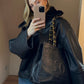 Chanel Black Leather Tote Bag with Chunky Gold Hardware