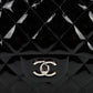SALE Chanel Classic Single Flap Jumbo Black Patent Leather Silver