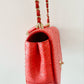 CHANEL RED PYTHON FLAP BAG