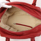 CHANEL Around 2007 Made Cc Mark Stitch Logo Plate Charm Handle Bag Red