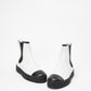 Chanel Black/White Calfskin Cap Toe CC Ankle Boots 39