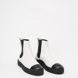 Chanel Black/White Calfskin Cap Toe CC Ankle Boots 39