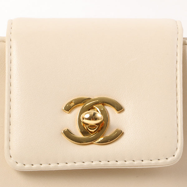 Chanel Around 1998 Made Turn-Lock Mini Chain Handle Bag Ivory