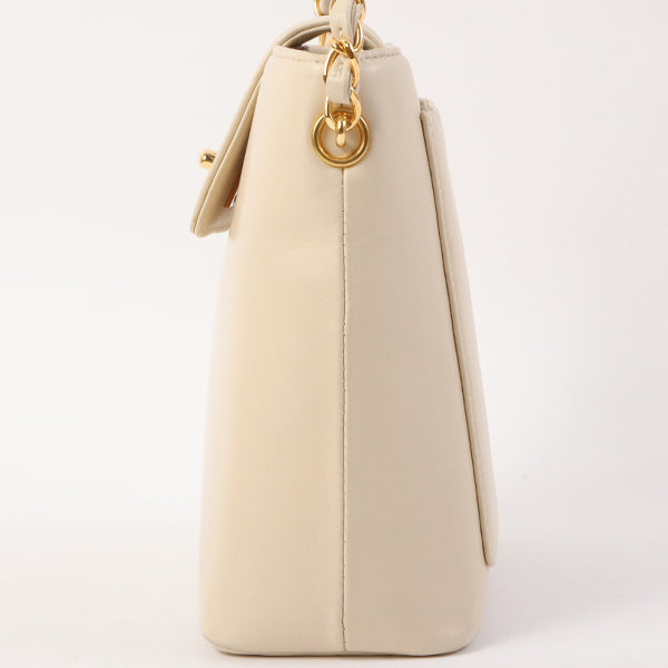 Chanel Around 1998 Made Turn-Lock Mini Chain Handle Bag Ivory