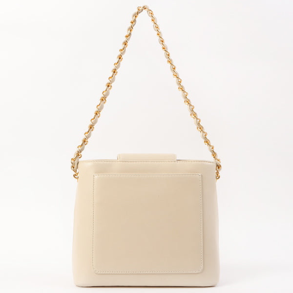 Chanel Around 1998 Made Turn-Lock Mini Chain Handle Bag Ivory