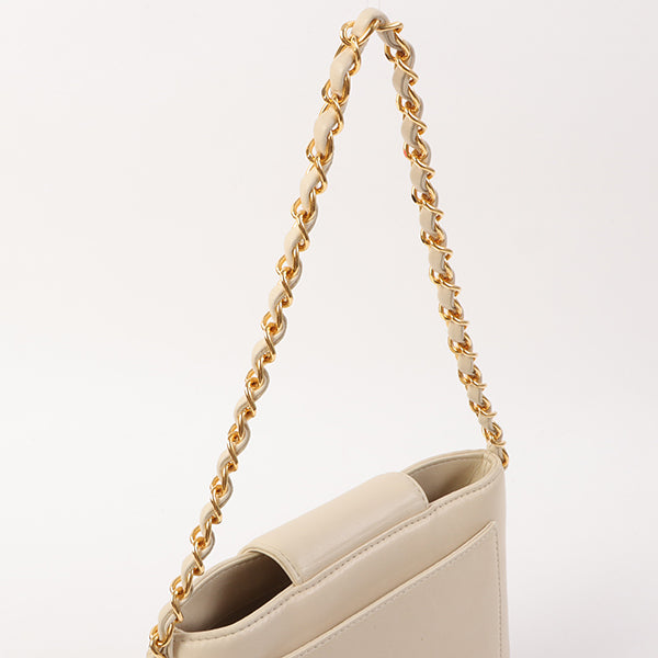 Chanel Around 1998 Made Turn-Lock Mini Chain Handle Bag Ivory