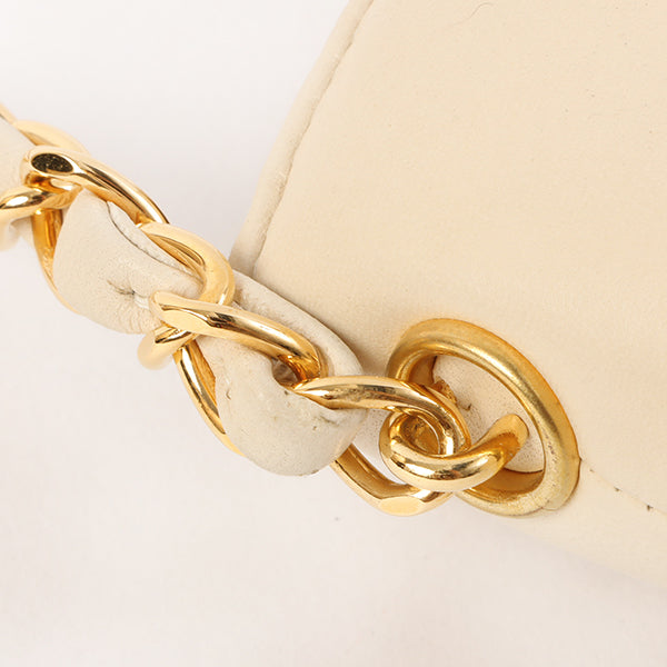 Chanel Around 1998 Made Turn-Lock Mini Chain Handle Bag Ivory