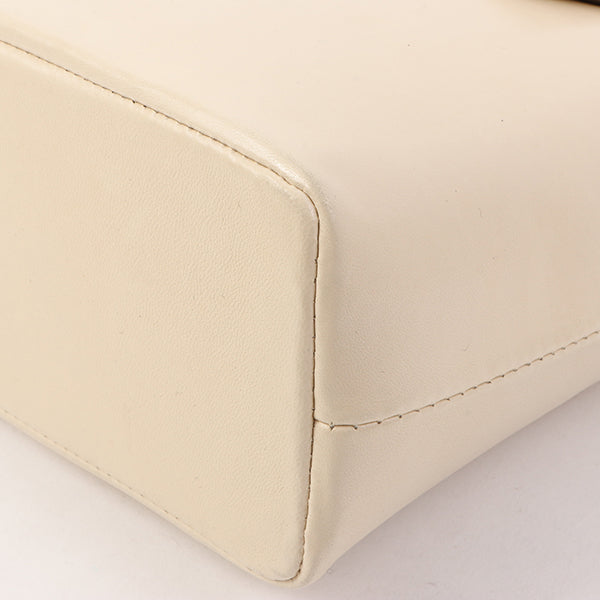 Chanel Around 1998 Made Turn-Lock Mini Chain Handle Bag Ivory