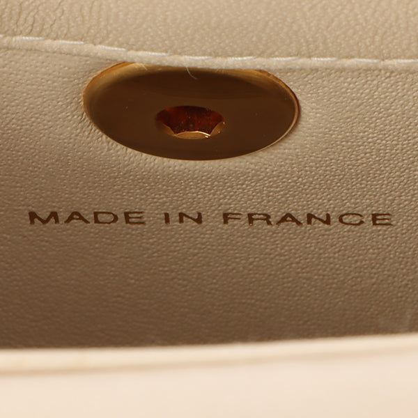 Chanel Around 1998 Made Turn-Lock Mini Chain Handle Bag Ivory