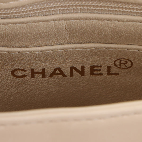 Chanel Around 1998 Made Turn-Lock Mini Chain Handle Bag Ivory