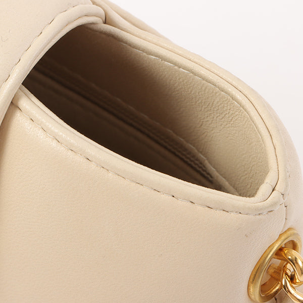 Chanel Around 1998 Made Turn-Lock Mini Chain Handle Bag Ivory