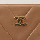 Chanel Around 1990 Made Chevron Cc Mark Plate Metal Clasp Chain Bag Pale Brown