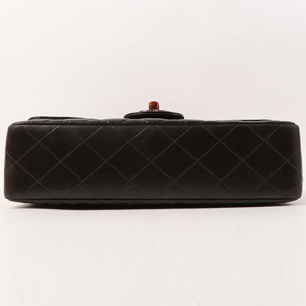 CHANEL Around 1995 Made Tortoiseshell Classic Flap Chain Bag 25Cm Black