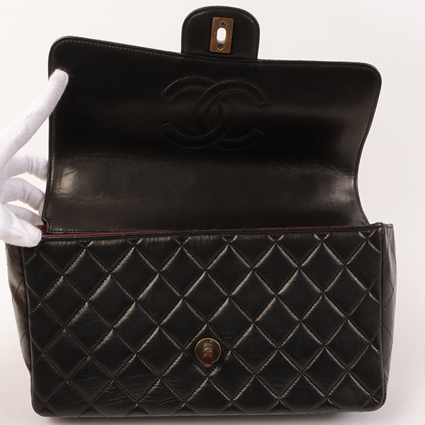 CHANEL Around 1995 Made Tortoiseshell Classic Flap Chain Bag 25Cm Black