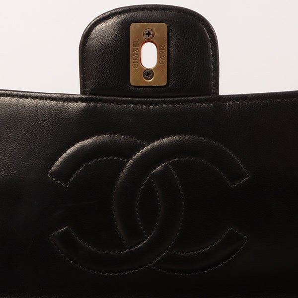CHANEL Around 1995 Made Tortoiseshell Classic Flap Chain Bag 25Cm Black