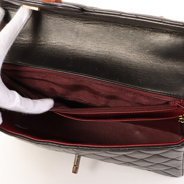 CHANEL Around 1995 Made Tortoiseshell Classic Flap Chain Bag 25Cm Black