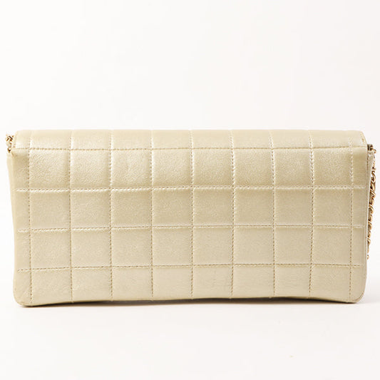 Chanel Around 2002 Made Chocolate Bar Turn-Lcok Chain Bag Champagne Gold