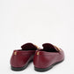 Chanel Burgundy Interlocking CC Logo Loafers Size 37