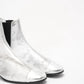 Chanel Silver Fantasy Laminated Cap Toe Ankle Boots 38.5