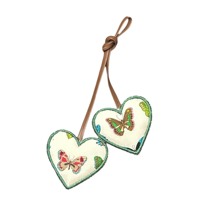 Farfalle Multicolor Scarf Double Heart Bag Charm