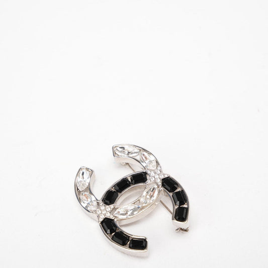 Chanel Marquise Crystal Star CC Brochure in Silver/Black