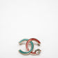 Chanel CC Logo Brooch Red and Green