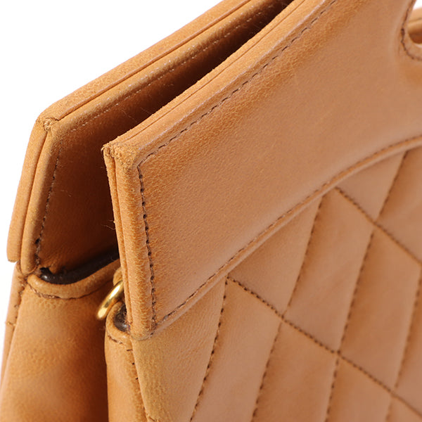 Chanel Around 1990 Made Turn-Lock 2Way Chain Bag Camel