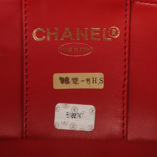 Chanel Around 1998 Made Caviar Skin Cc Mark Stitch Vanity Red